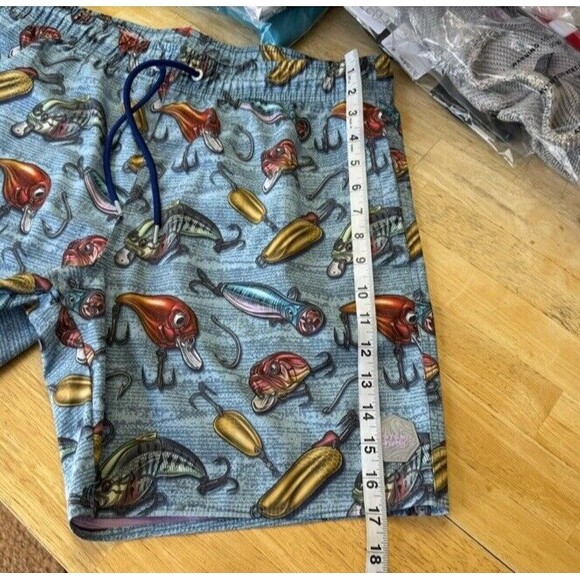Psycho Tuna Crankbait Fishing Lures Swim Trunks Board 4 Way Shorts Blue Large - Picture 10 of 10